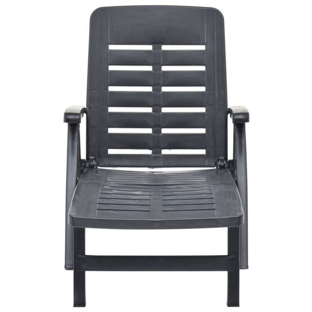 Berkfield Home Folding Sun Lounger Plastic Anthracite in Dark Grey - image 1