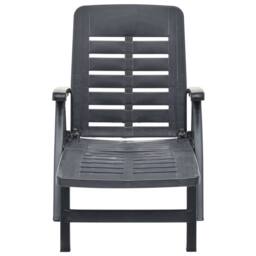 Berkfield Home Folding Sun Lounger Plastic Anthracite in Dark Grey