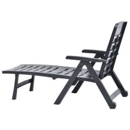 Berkfield Home Folding Sun Lounger Plastic Anthracite in Dark Grey - thumbnail 6