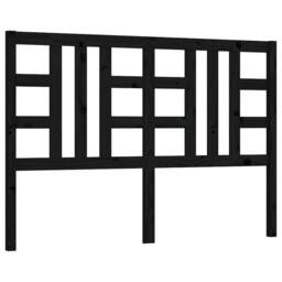 Berkfield Home Bed Headboard Black 146x4x100 cm Solid Wood Pine - Size: 146 x 4 x 100 cm - thumbnail 1