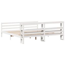 Berkfield Home Bed Frame without Mattress White 200x200 cm Solid Wood Pine - thumbnail 6
