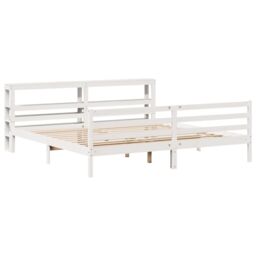 Berkfield Home Bed Frame without Mattress White 200x200 cm Solid Wood Pine - thumbnail 3