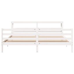 Berkfield Home Bed Frame without Mattress White 200x200 cm Solid Wood Pine - thumbnail 4