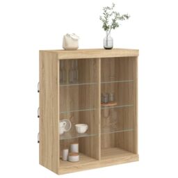 Berkfield Home Sideboard with LED Lights Sonoma Oak 81x37x100 cm in Brown - Size: 81 x 37 x 100 cm - thumbnail 5