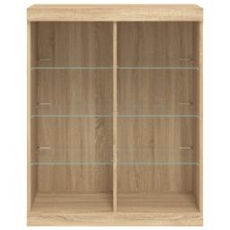Berkfield Home Sideboard with LED Lights Sonoma Oak 81x37x100 cm in Brown - Size: 81 x 37 x 100 cm - thumbnail 6