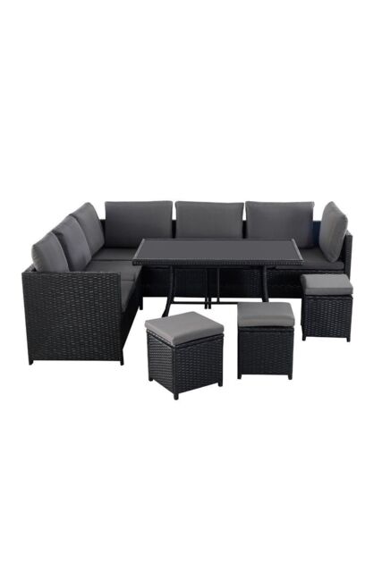9 Seater Outdoor Rattan Garden Corner Lounge Set