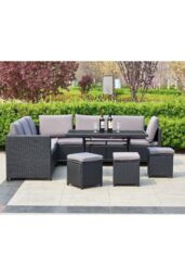 9 Seater Outdoor Rattan Garden Corner Lounge Set - thumbnail 3