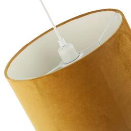 Happy Homewares Designer Soft Velvet Fabric Round Lamp Shade for Table or Pendant in Mustard - Size: 12 inches - thumbnail 4