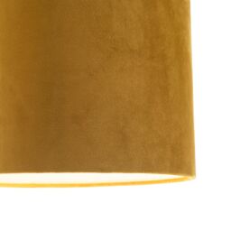 Happy Homewares Designer Soft Velvet Fabric Round Lamp Shade for Table or Pendant in Mustard - Size: 12 inches - thumbnail 5