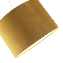 Happy Homewares Designer Soft Velvet Fabric Round Lamp Shade for Table or Pendant in Mustard - Size: 12 inches - thumbnail 3