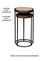 IH Design Giselle Metal & Wood Nest Of 2 Round Table in Walnut - thumbnail 8