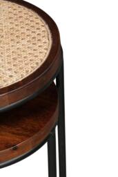 IH Design Giselle Metal & Wood Nest Of 2 Round Table in Walnut - thumbnail 4