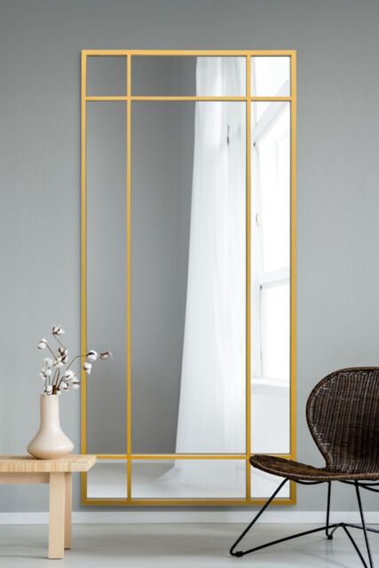 "MirrorOutlet Gold Contemporary Wall & Leaner Mirror 71"" X 33"" (180 x 85CM) - Size: 1 Pack" - image 1