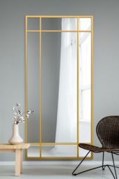 "MirrorOutlet Gold Contemporary Wall & Leaner Mirror 71"" X 33"" (180 x 85CM) - Size: 1 Pack" - thumbnail 2