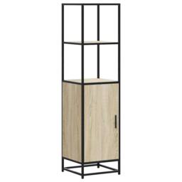 Berkfield Home Highboard Sonoma Oak 35.5x35x139 cm Engineered Wood & Metal in Light Tan - thumbnail 2