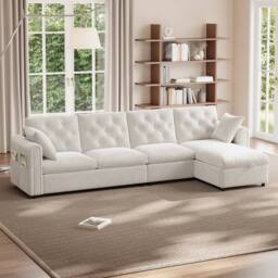 Matteo Modern Beige Velvet L-Shaped Sofa with Reversible Storage Chaise - thumbnail 9