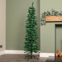 Samuel Alexander 5ft (1.5m) Green Artificial Pencil Christmas Tree With Green Metal Stand & 236 Tips - thumbnail 1