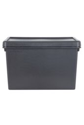 Wham Bam 3 x 45L Stackable Plastic Storage Box & Lid in Black - thumbnail 4
