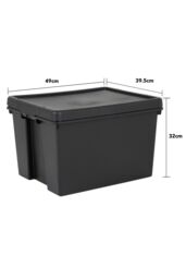 Wham Bam 3 x 45L Stackable Plastic Storage Box & Lid in Black - thumbnail 6