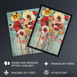 "Artery8 Soft Abstract Wildflower Bouquet Painting Framed Art Print - Size: W12"" x H16""" - thumbnail 2