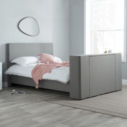 Birlea TV Bed Frame Plaza Grey Upholstery Fabric Bedstead - Size: King - thumbnail 2