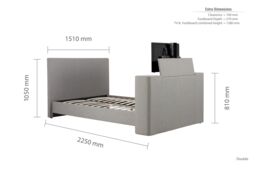 Birlea TV Bed Frame Plaza Grey Upholstery Fabric Bedstead - Size: King - thumbnail 6