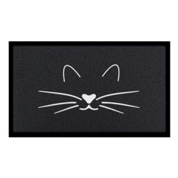 Artsy Mats Cat Face Indoor & Outdoor Doormat in Black - Size: 40 cm x 70 cm - thumbnail 2