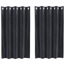 Berkfield Home Durable Blackout Curtains with Eyelets 2 pcs Dark Grey Velvet - thumbnail 3