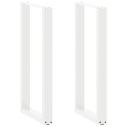 Berkfield Home Coffee Table Legs U-Shaped 2 pcs White 40x(100-101) cm Steel - thumbnail 1