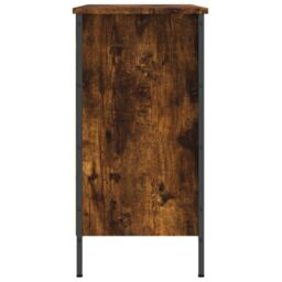 Berkfield Home Shoe Cabinet Smoked Oak 100x35x70 cm Engineered Wood in Brown - Size: 100 x 35 x 70 cm - thumbnail 5