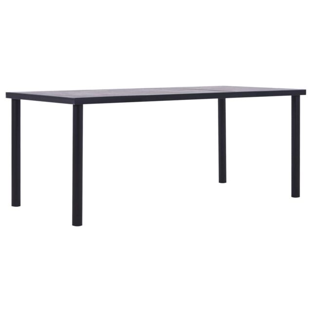Berkfield Home Dining Table Black & Concrete Grey 200x100x75 cm MDF - Size: 200 x 100 x 75 cm - image 1