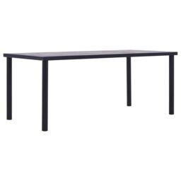 Berkfield Home Dining Table Black & Concrete Grey 200x100x75 cm MDF - Size: 200 x 100 x 75 cm - thumbnail 1