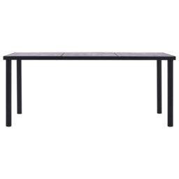 Berkfield Home Dining Table Black & Concrete Grey 200x100x75 cm MDF - Size: 200 x 100 x 75 cm - thumbnail 2