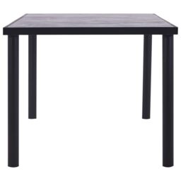Berkfield Home Dining Table Black & Concrete Grey 200x100x75 cm MDF - Size: 200 x 100 x 75 cm - thumbnail 3