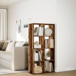 Berkfield Home Room Divider Bookcase Old Wood 69.5x29x137.5 cm Engineered Wood in Brown - thumbnail 4