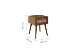 Birlea Bedside 1 Drawer Cabinet Walnut Rattan Croxley Side Table - thumbnail 5