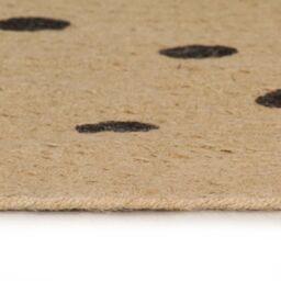 Berkfield Home Handmade Rug Jute with Print Polka Dot 120 cm in Black - Size: Medium - thumbnail 3