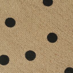 Berkfield Home Handmade Rug Jute with Print Polka Dot 120 cm in Black - Size: Medium - thumbnail 4