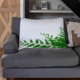 Benjamin Tate Design Green Botanicals Blanket in Natural - Size: 120 cm x 150 cm - thumbnail 2