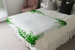 Benjamin Tate Design Green Botanicals Blanket in Natural - Size: 120 cm x 150 cm - thumbnail 3