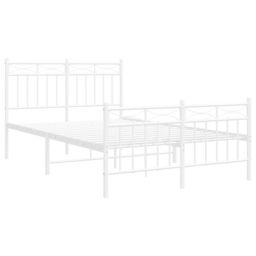 Berkfield Home Metal Bed Frame with Headboard & Footboard White 120x200 cm - Size: Small Double - thumbnail 4