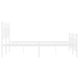Berkfield Home Metal Bed Frame with Headboard & Footboard White 120x200 cm - Size: Small Double - thumbnail 6
