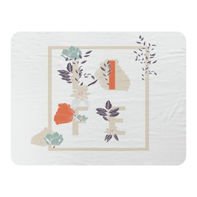 Benjamin Tate Design Life & Flowers Blanket in Natural - Size: 120 cm x 150 cm - image 1