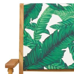 Berkfield Home Beautiful Garden Chairs 2 pcs Leaf Pattern Solid Wood Acacia and in Green - thumbnail 9