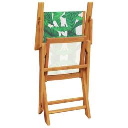 Berkfield Home Beautiful Garden Chairs 2 pcs Leaf Pattern Solid Wood Acacia and in Green - thumbnail 8
