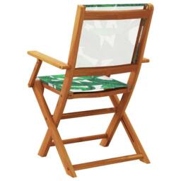 Berkfield Home Beautiful Garden Chairs 2 pcs Leaf Pattern Solid Wood Acacia and in Green - thumbnail 7