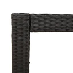 Berkfield Home Garden Side Table with Wooden Top Black 100x40x75 cm Poly Rattan - Size: 100 x 40 x 75 cm - thumbnail 9