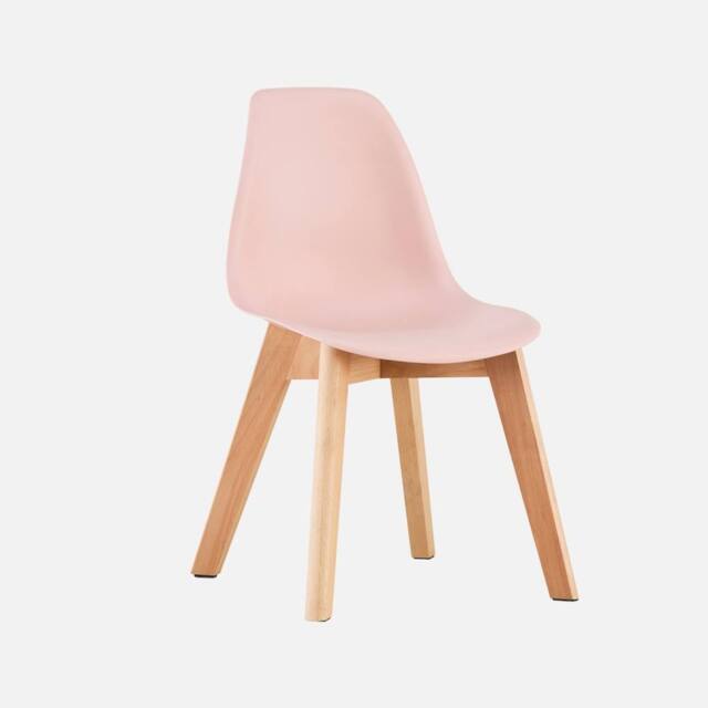 sweeek Set of 2 children's chairs Scandinavian style with beech wood in Pale Pink - image 1