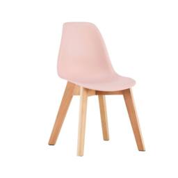 sweeek Set of 2 children's chairs Scandinavian style with beech wood in Pale Pink - thumbnail 2