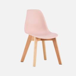 sweeek Set of 2 children's chairs Scandinavian style with beech wood in Pale Pink - thumbnail 1